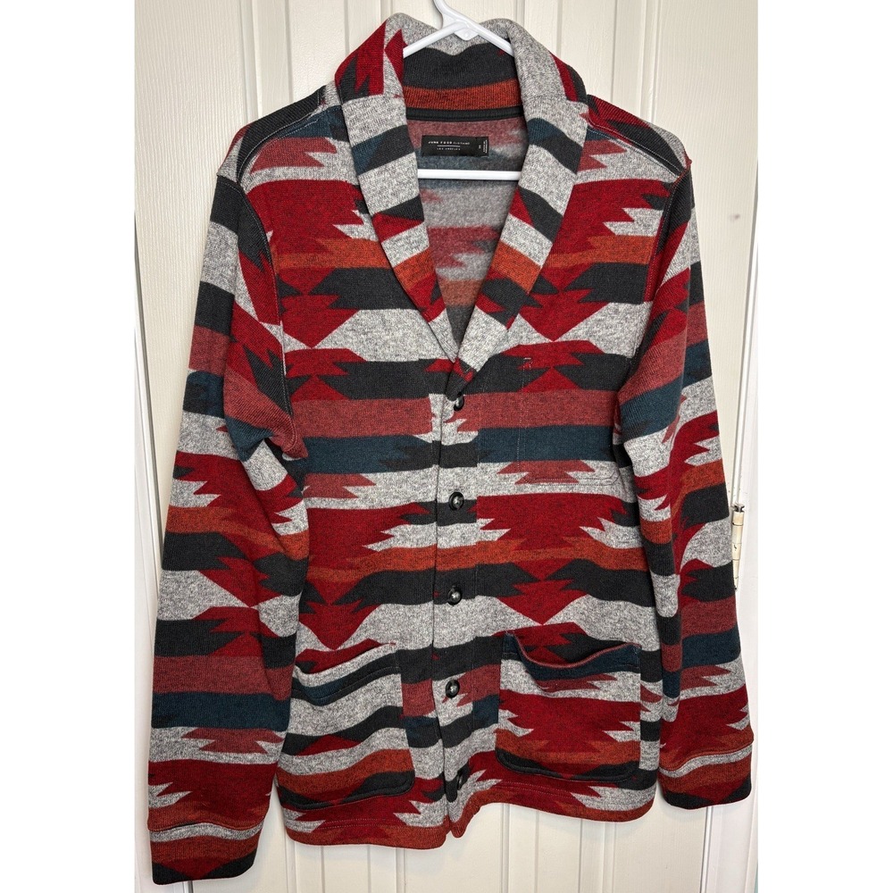 Junk Food Clothing Mens Aztec Shawl Collar Cardigan Sweater Jacket Medium
